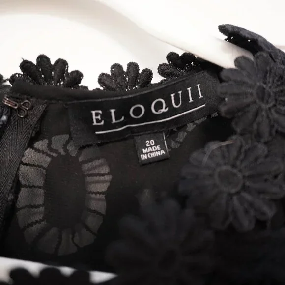 Eloquii Black Lace Jumpsuit Size 20 Elegant Wide Leg Formal Evening.  NWOT - Picture 3 of 3